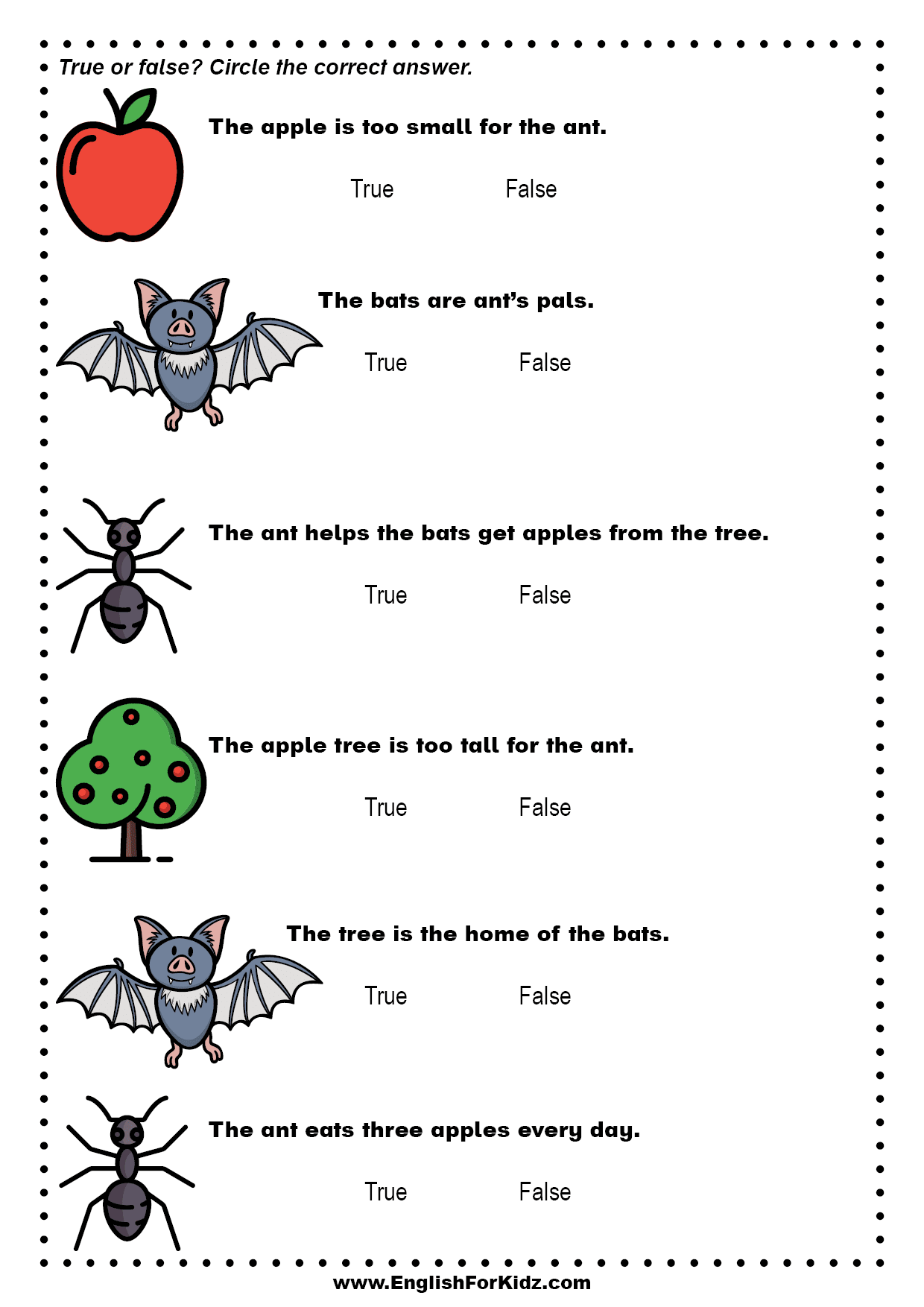 Reading Comprehension Kinder Worksheets