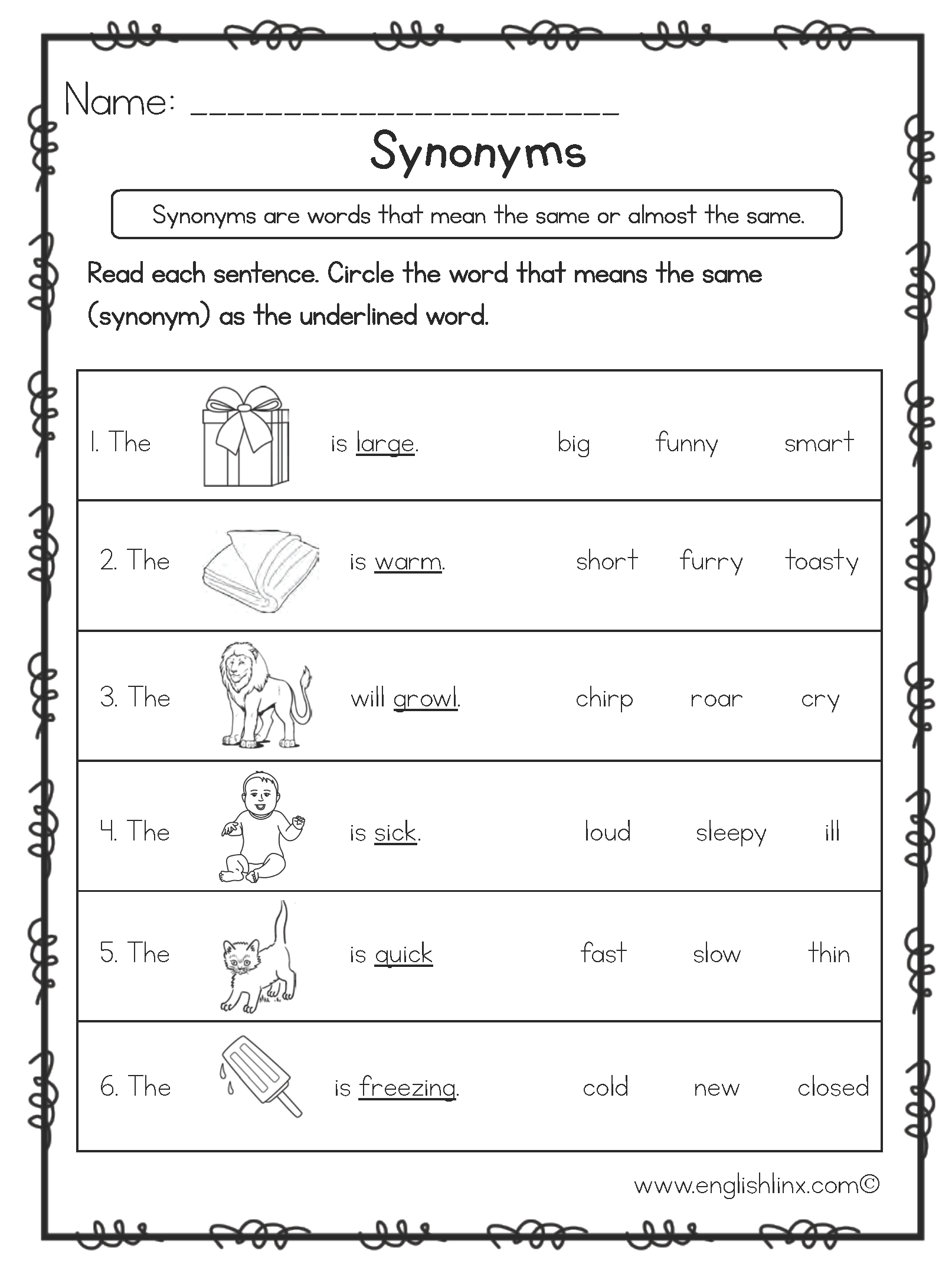 Englishlinx Synonyms Worksheets Englishlinx Synonyms Worksheets