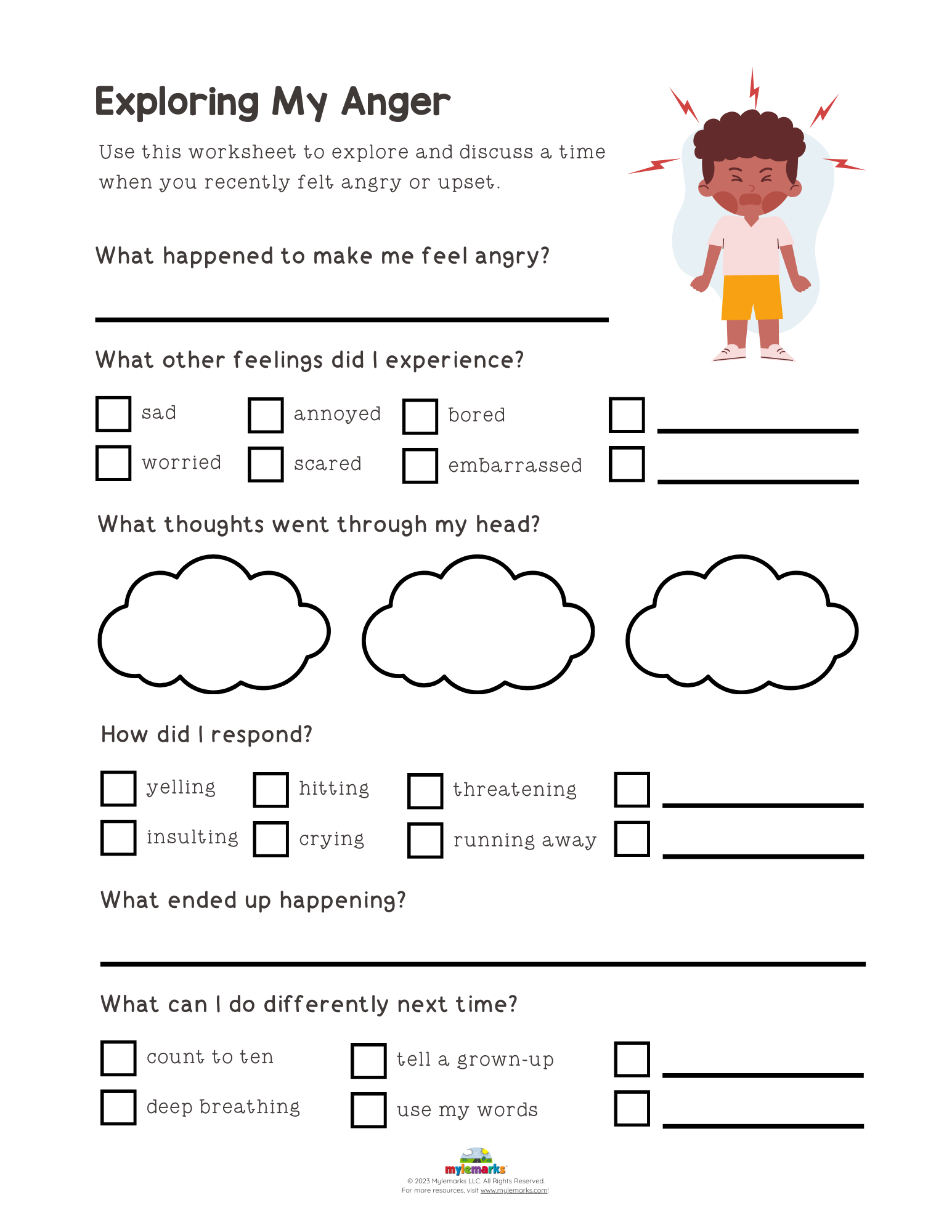 Resentment Worksheets Pdf Printable Free