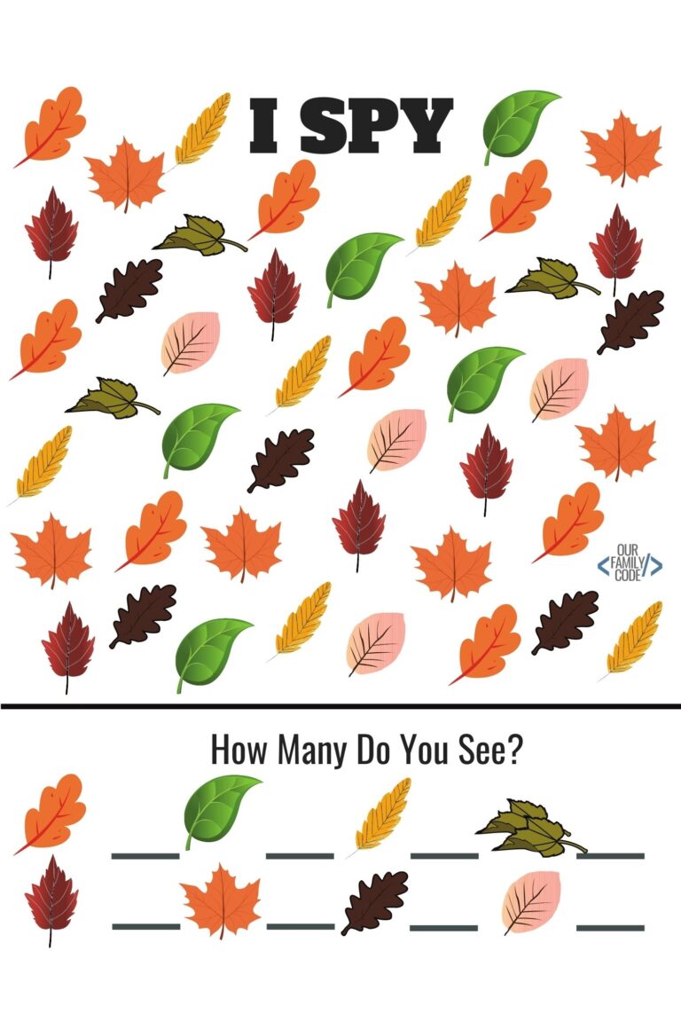 Fall I SPY Worksheets For Preschoolers Our Family Code Worksheets Library