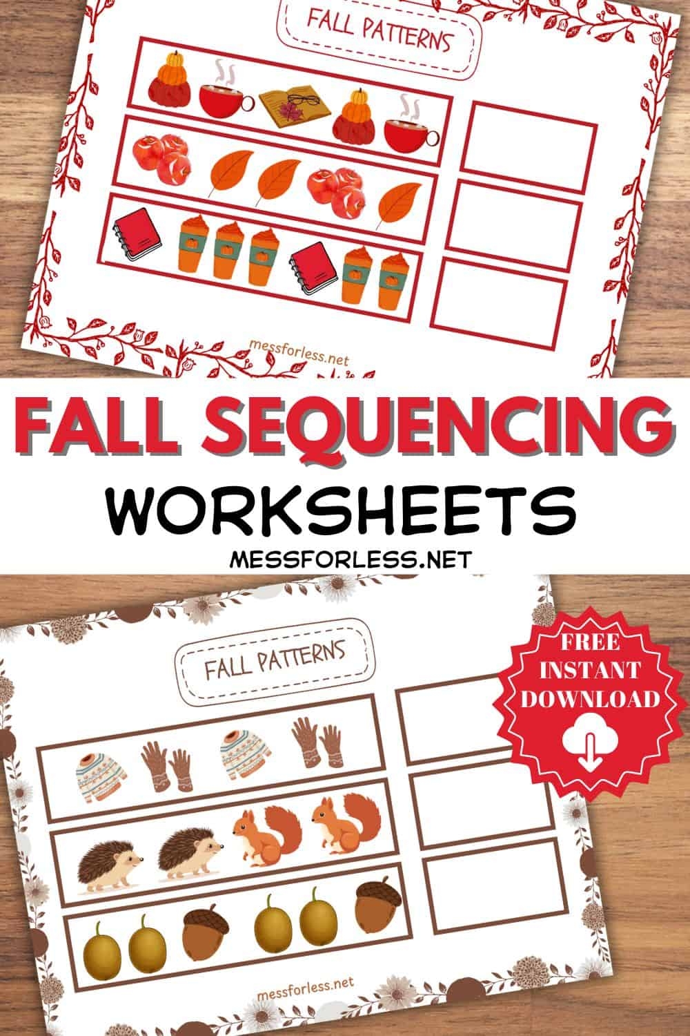 Fall Sequencing Worksheets Mess For Less Fall Sequencing Worksheets Mess For Less
