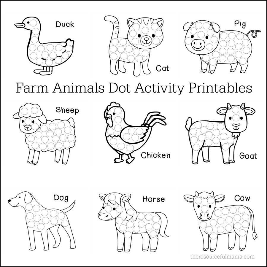Farm Animals Dot Activity Printables The Resourceful Mama Farm Animals Dot Activity Printables The Resourceful Mama