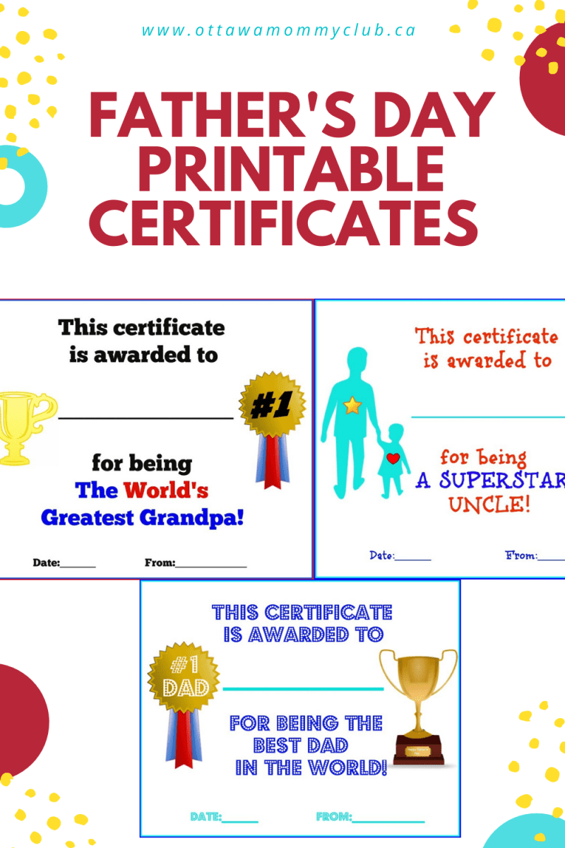 Father s Day Printable Certificates Ottawa Mommy Club Father s Day Printable Certificates Ottawa Mommy Club
