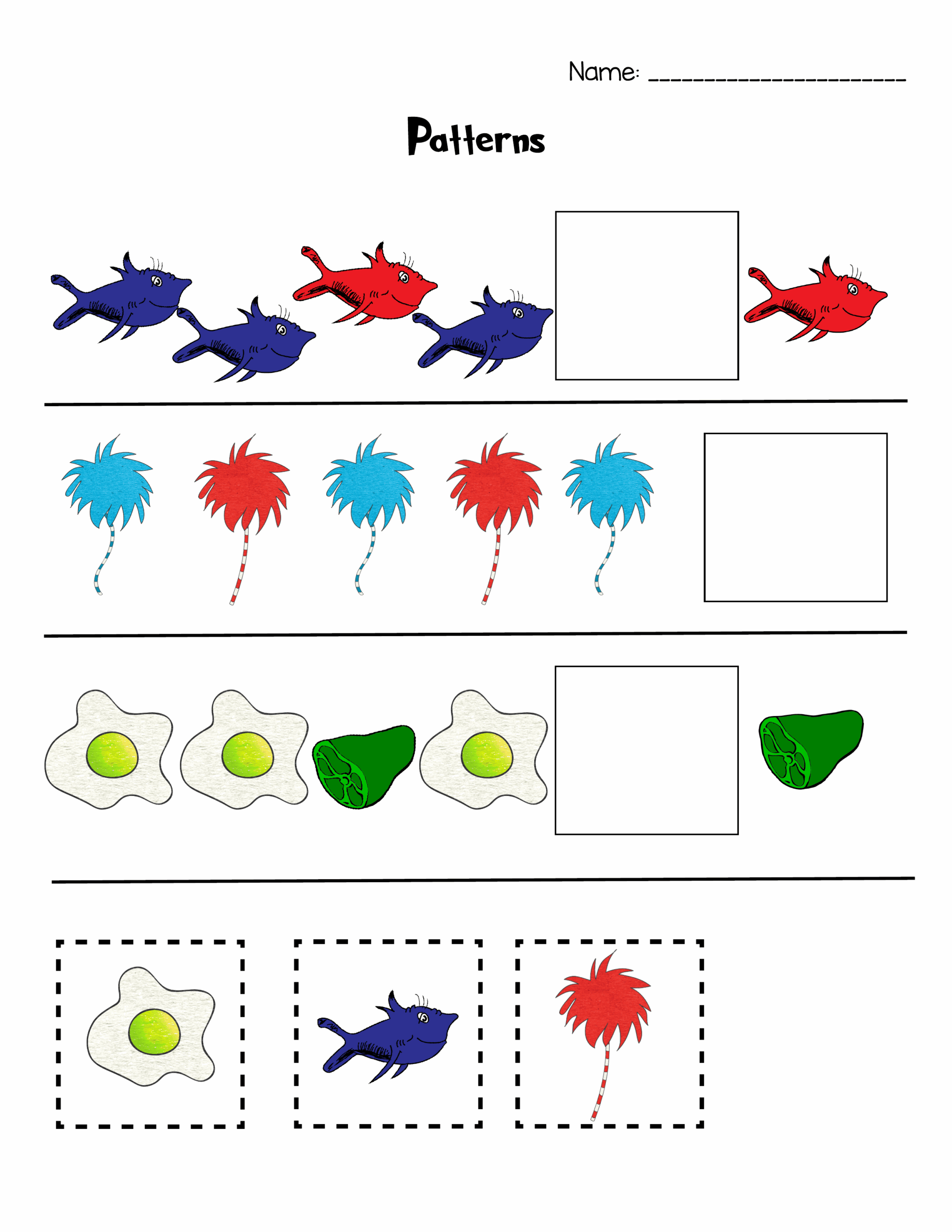 Printable Dr Seuss Worksheets Preschool