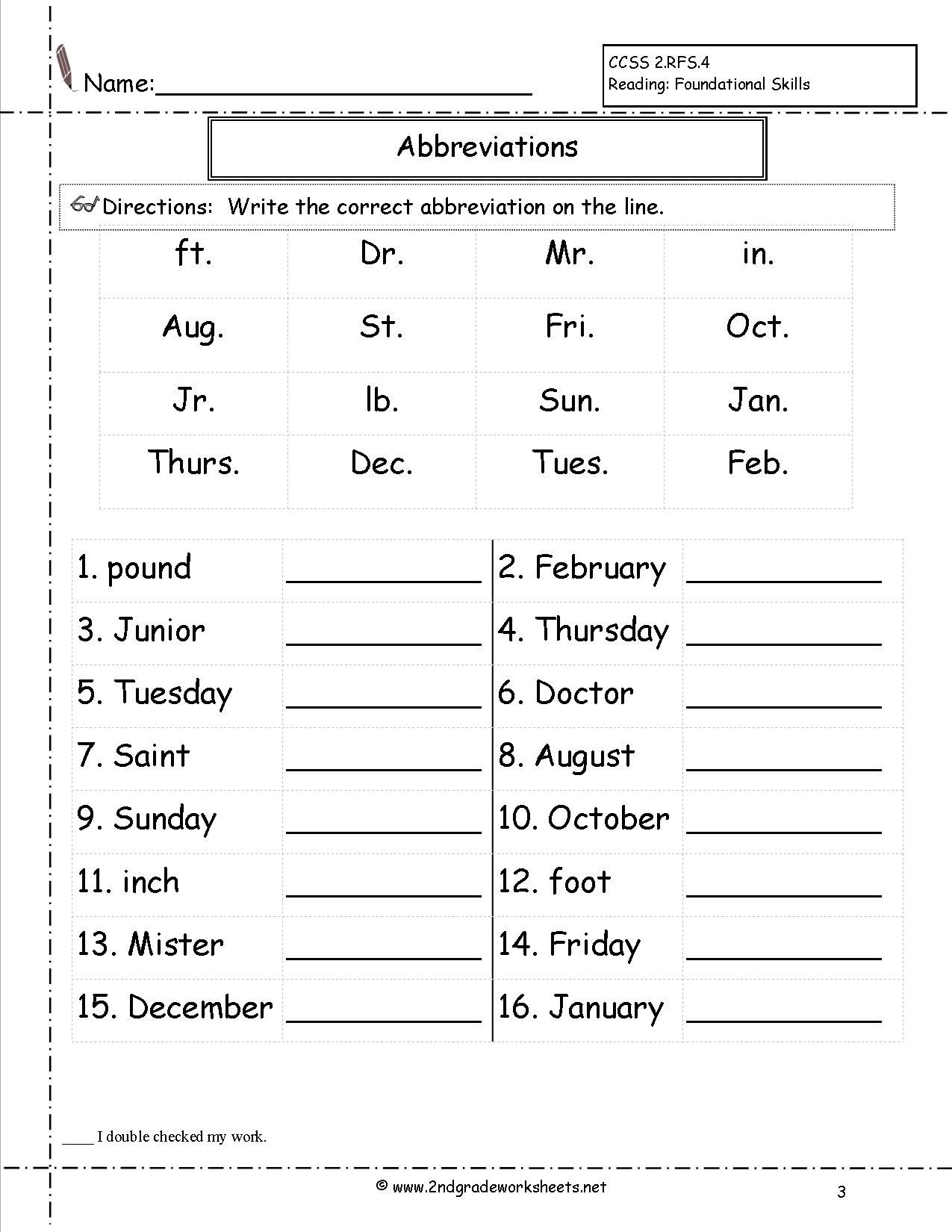 Free Abbreviation Worksheets And Printouts Worksheets Library Free Abbreviation Worksheets And Printouts Worksheets Library