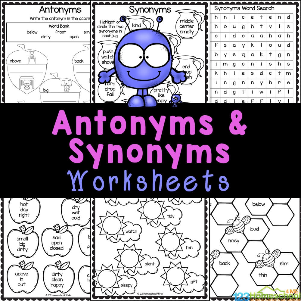 FREE Antonyms And Synonyms Worksheets FREE Antonyms And Synonyms Worksheets