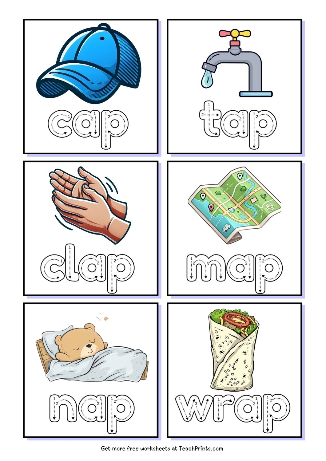Free Ap Word Family Worksheets Teach Prints