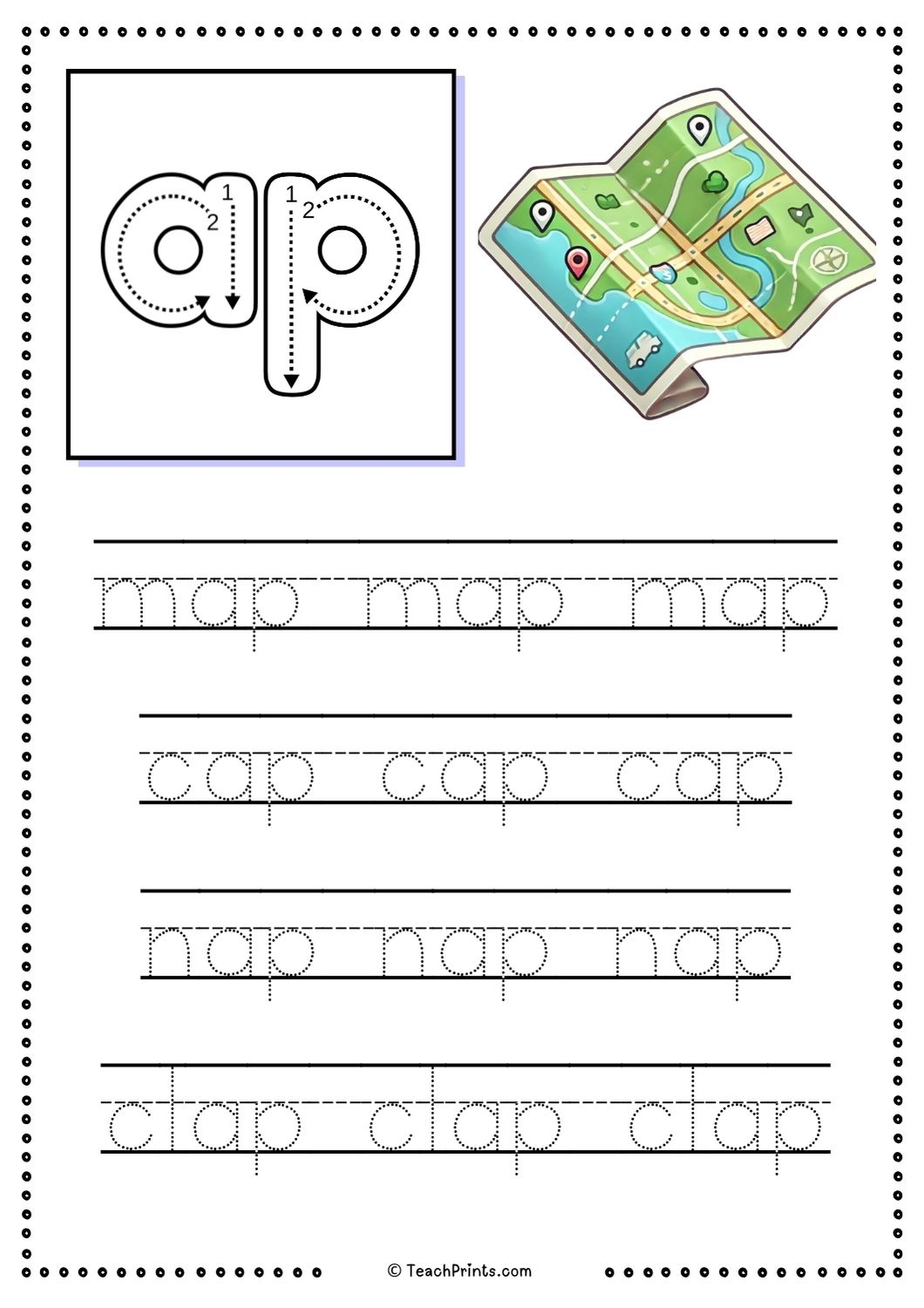 Free Ap Word Family Worksheets Teach Prints