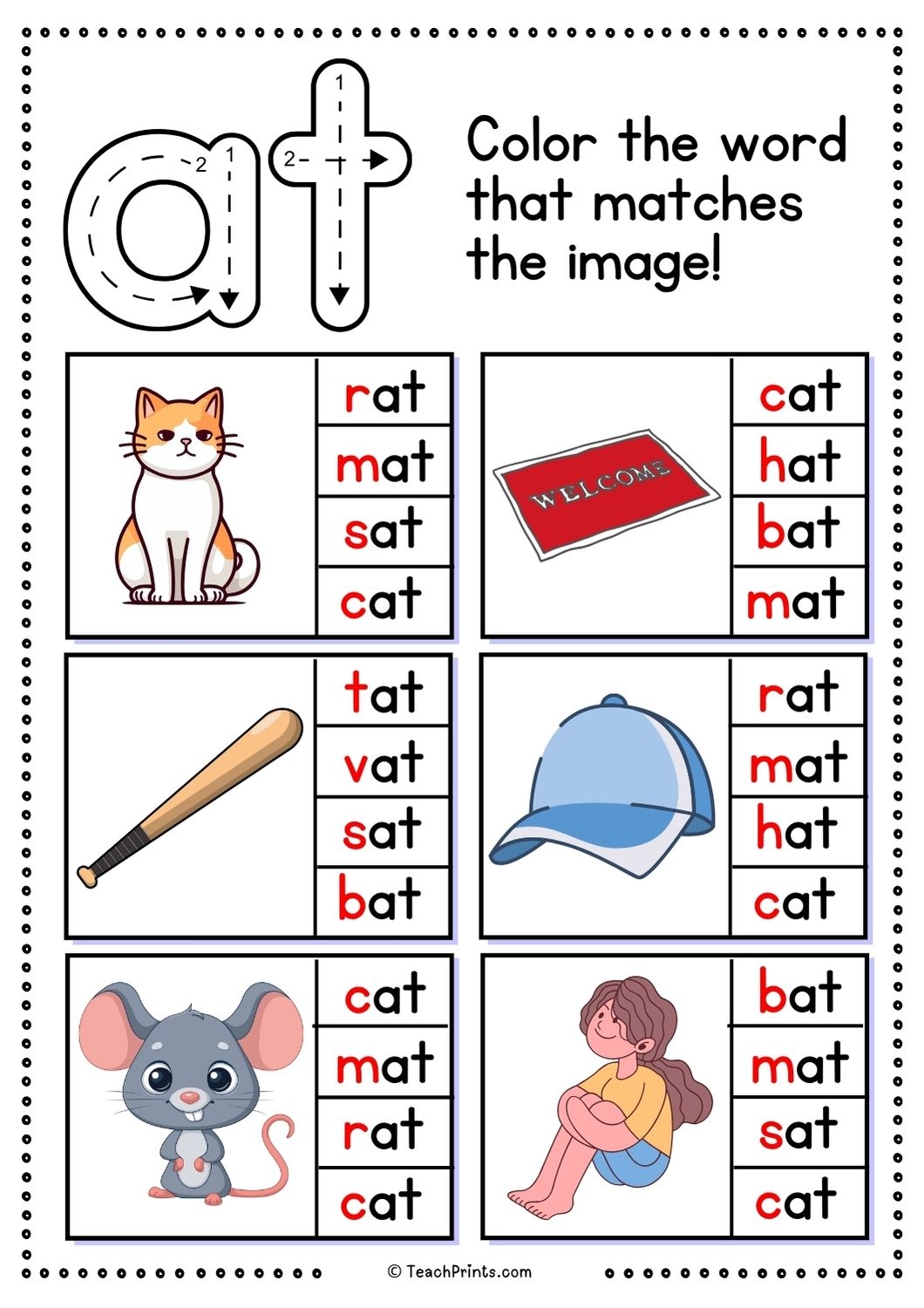 Word Family Worksheets For Kindergarten