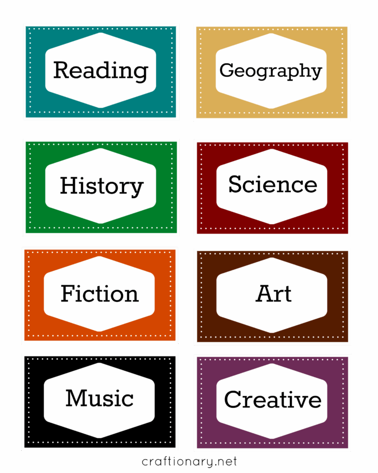 Free Book Label Printables Books Organization Craftionary Worksheets Library
