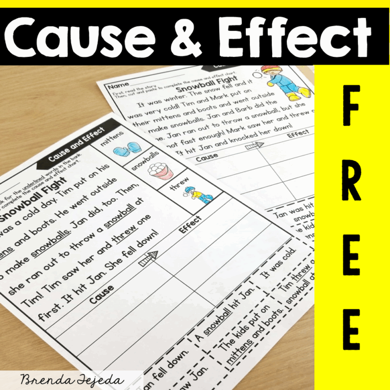 FREE Cause And Effect Passages U0026 Printables Tejeda s Tots