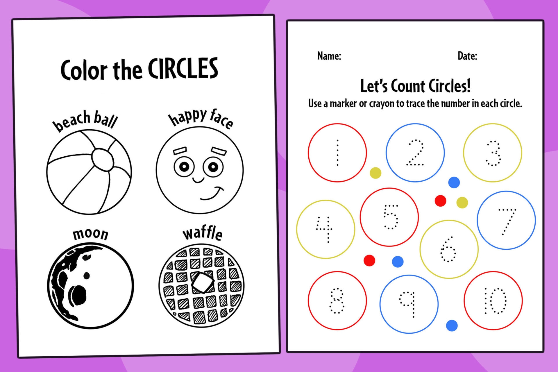 Free Circle Worksheets For Preschool The Hollydog Blog Free Circle Worksheets For Preschool The Hollydog Blog