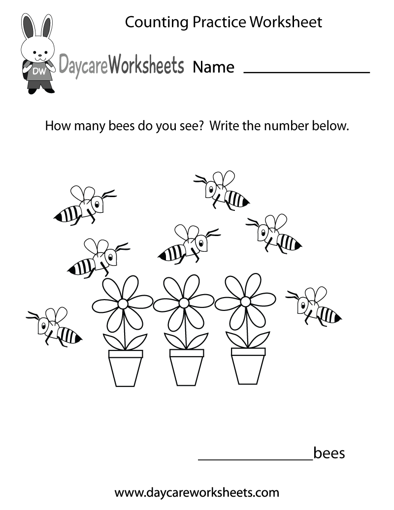 Preschool Counting Printable Worksheets