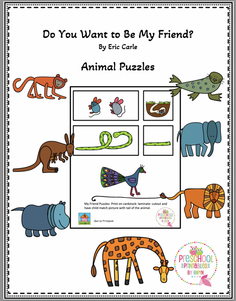 FREE Do You Want To Be My Friend Puzzles Preschool Printables