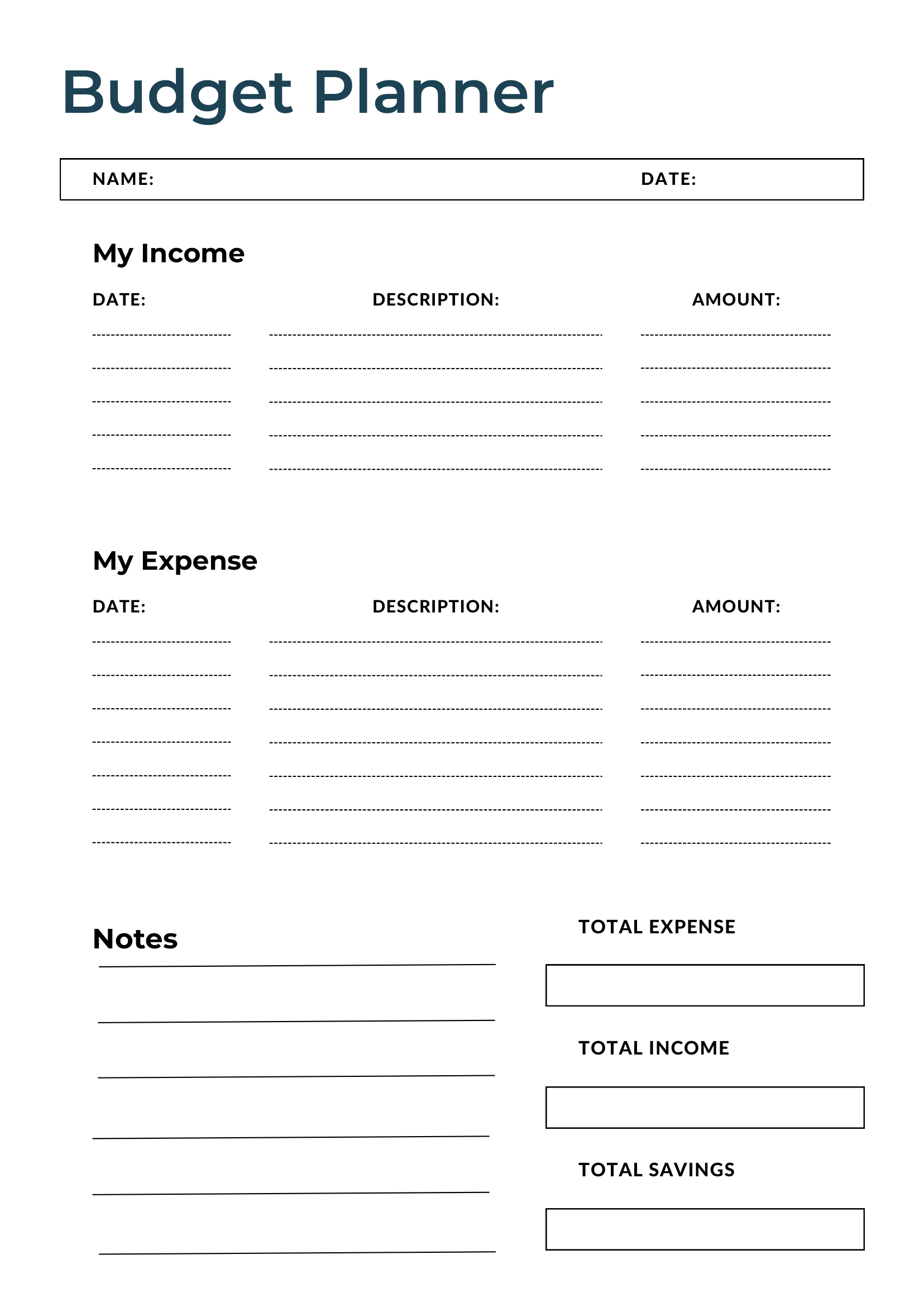 Printable Budget Worksheet Free Download