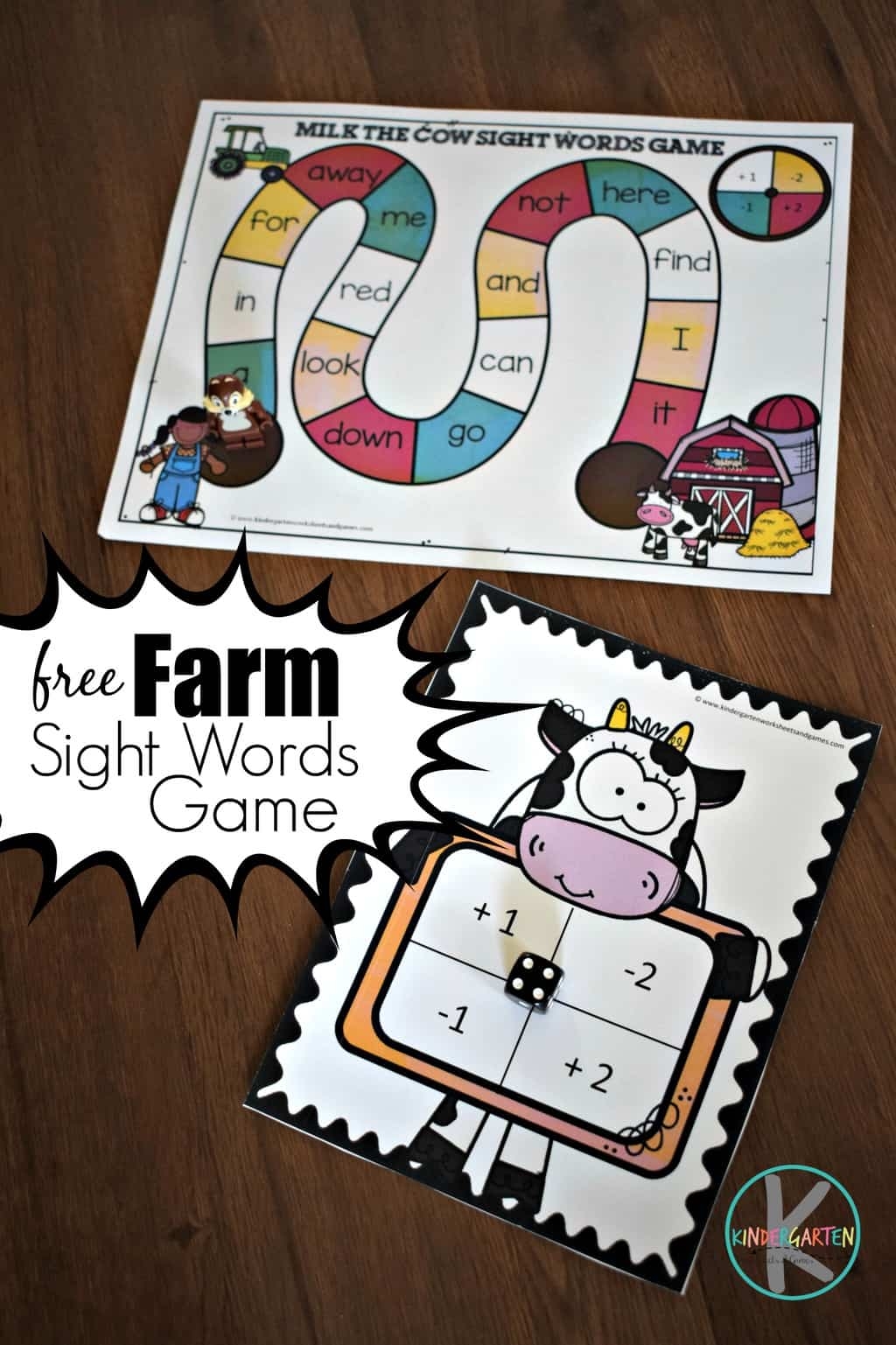 FREE Farm Printable Sight Word Games For Kindergartners And Grade 1