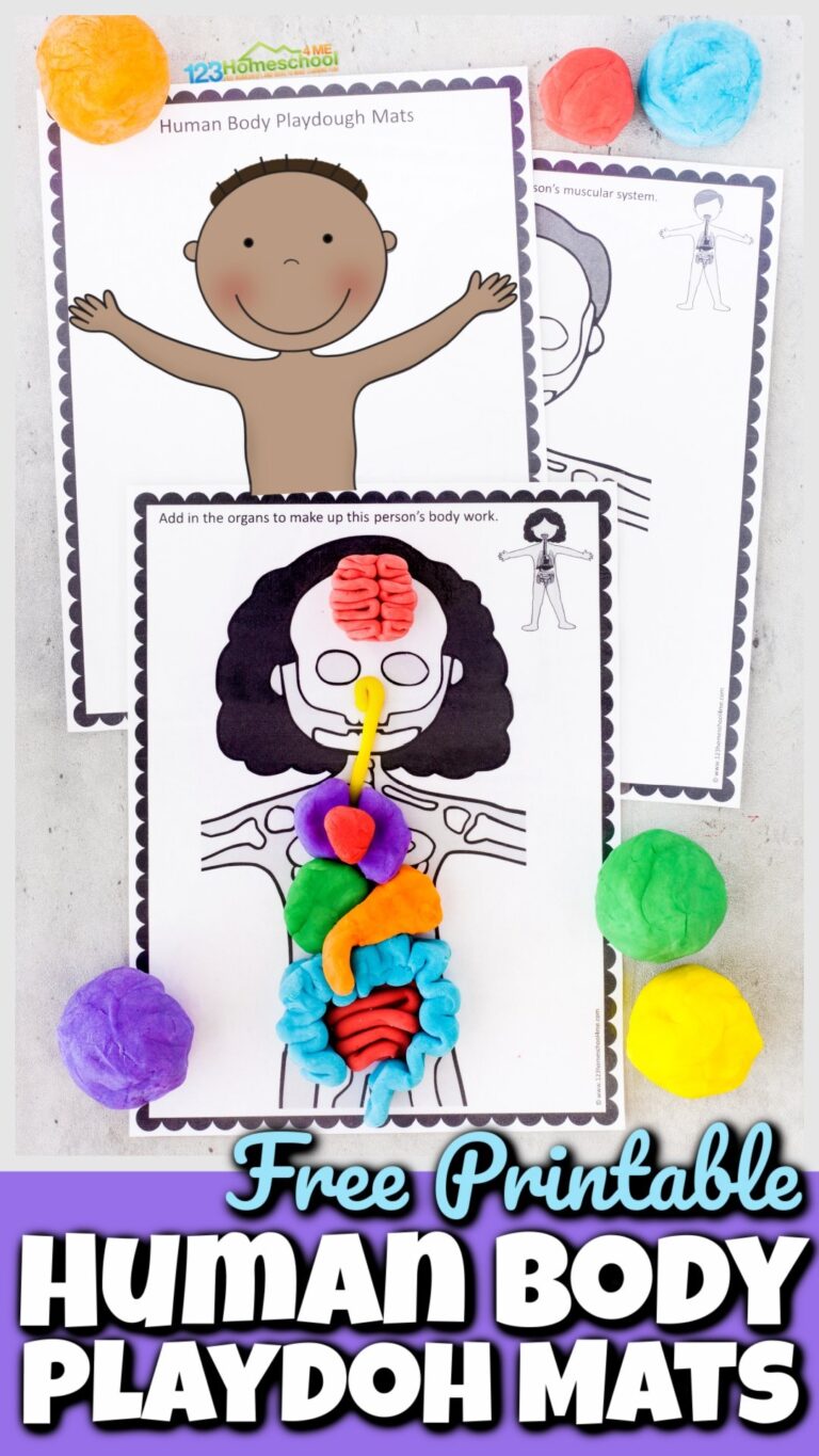 FREE Human Body Playdough Mats Printable Activity For Kids