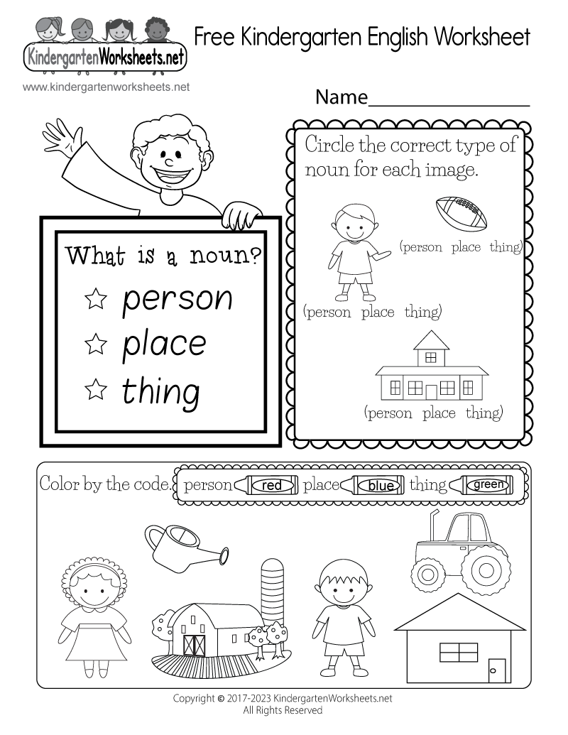 Printable Kindergarten Worksheets Pdf