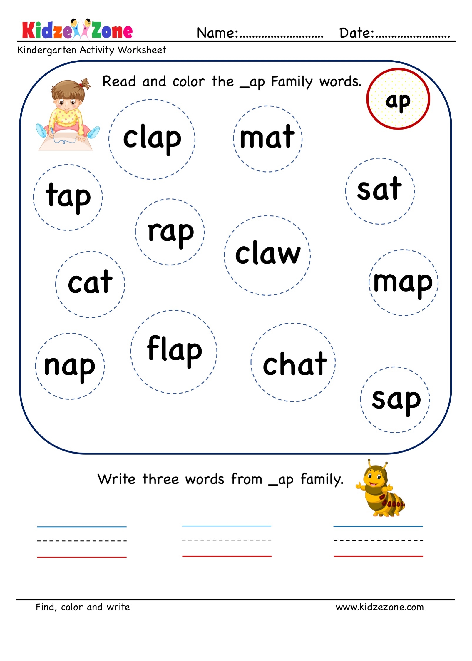Free Kindergarten Word Family Worksheet Download Free Kindergarten Word Family Worksheet Png Images Free Worksheets On Clipart Library