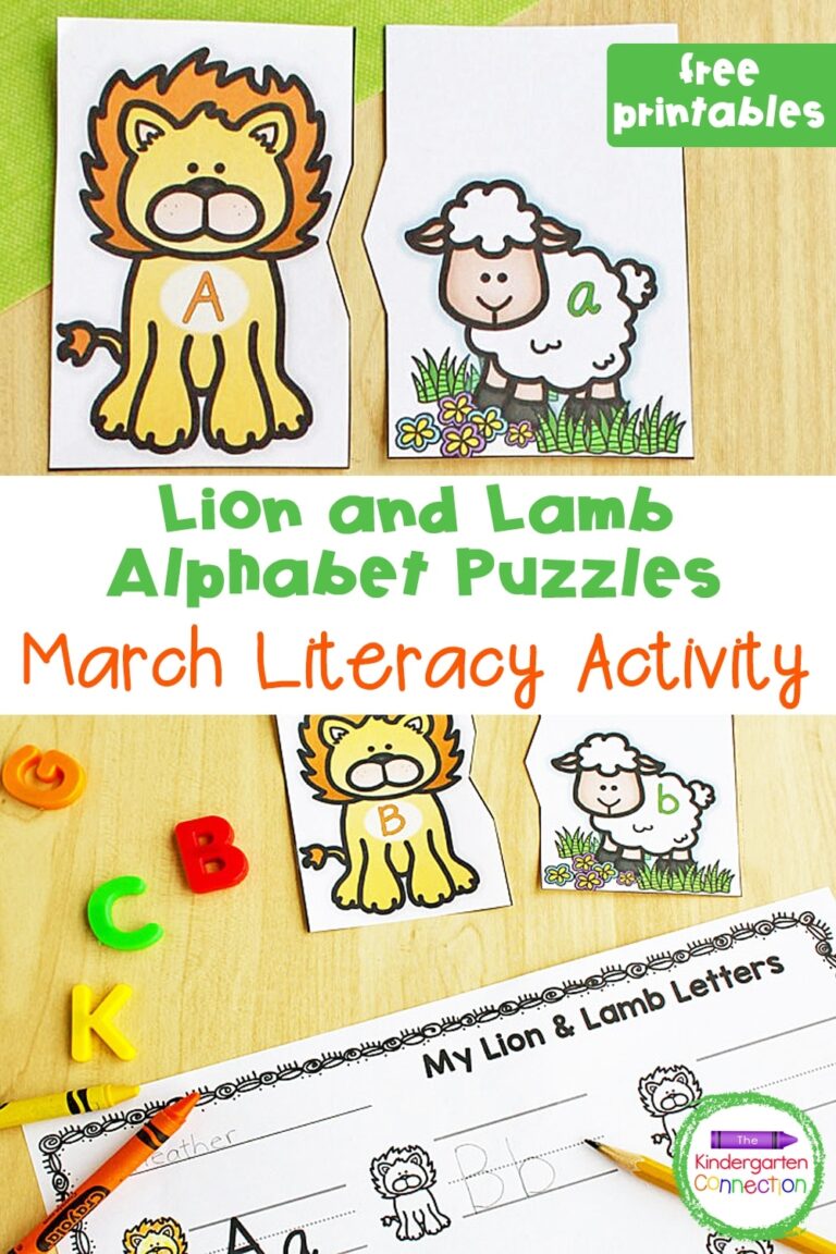 FREE Lion And Lamb Printable Alphabet Puzzles For March