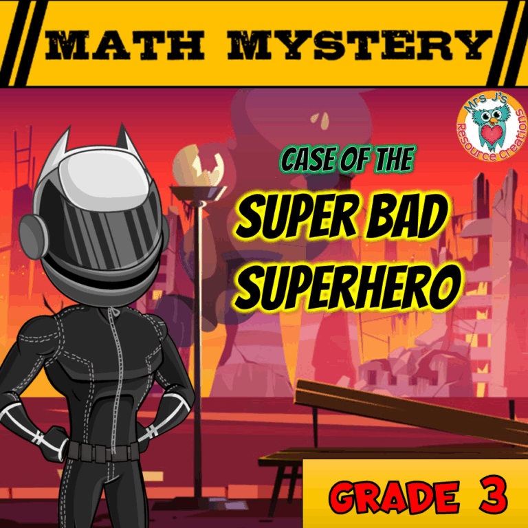 FREE Math Mystery Case Of The Super Bad Superhero 3rd Grade Math Worksheets