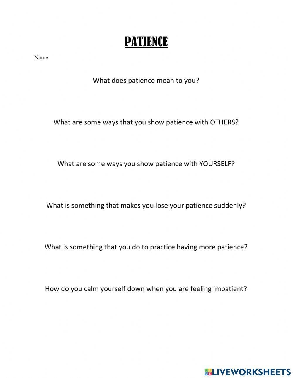 Free Patience Worksheet Download Free Patience Worksheet Png Images Free Worksheets On Clipart Library