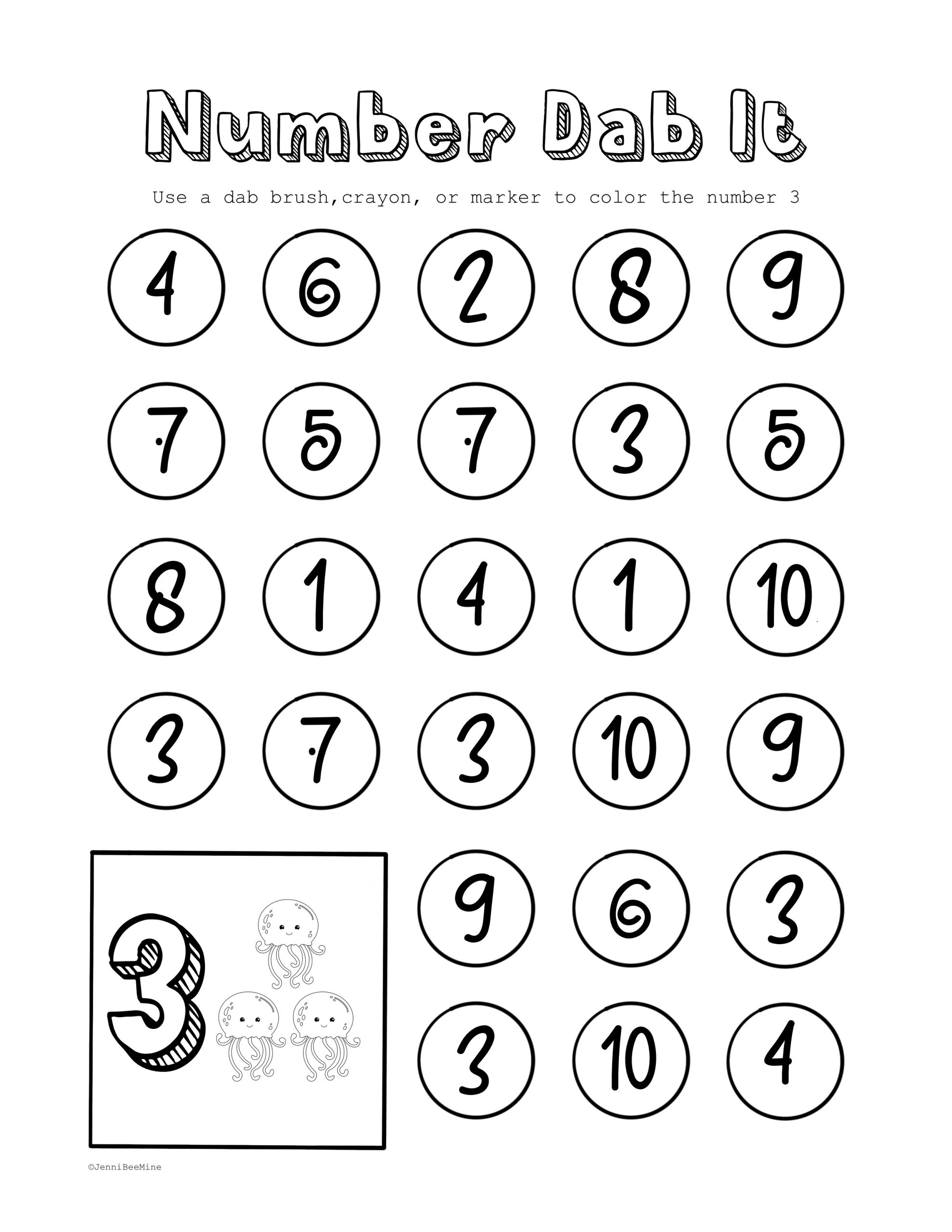 Free Preschool Printables Number 3 Jennibeemine Free Preschool Printables Number 3 Jennibeemine