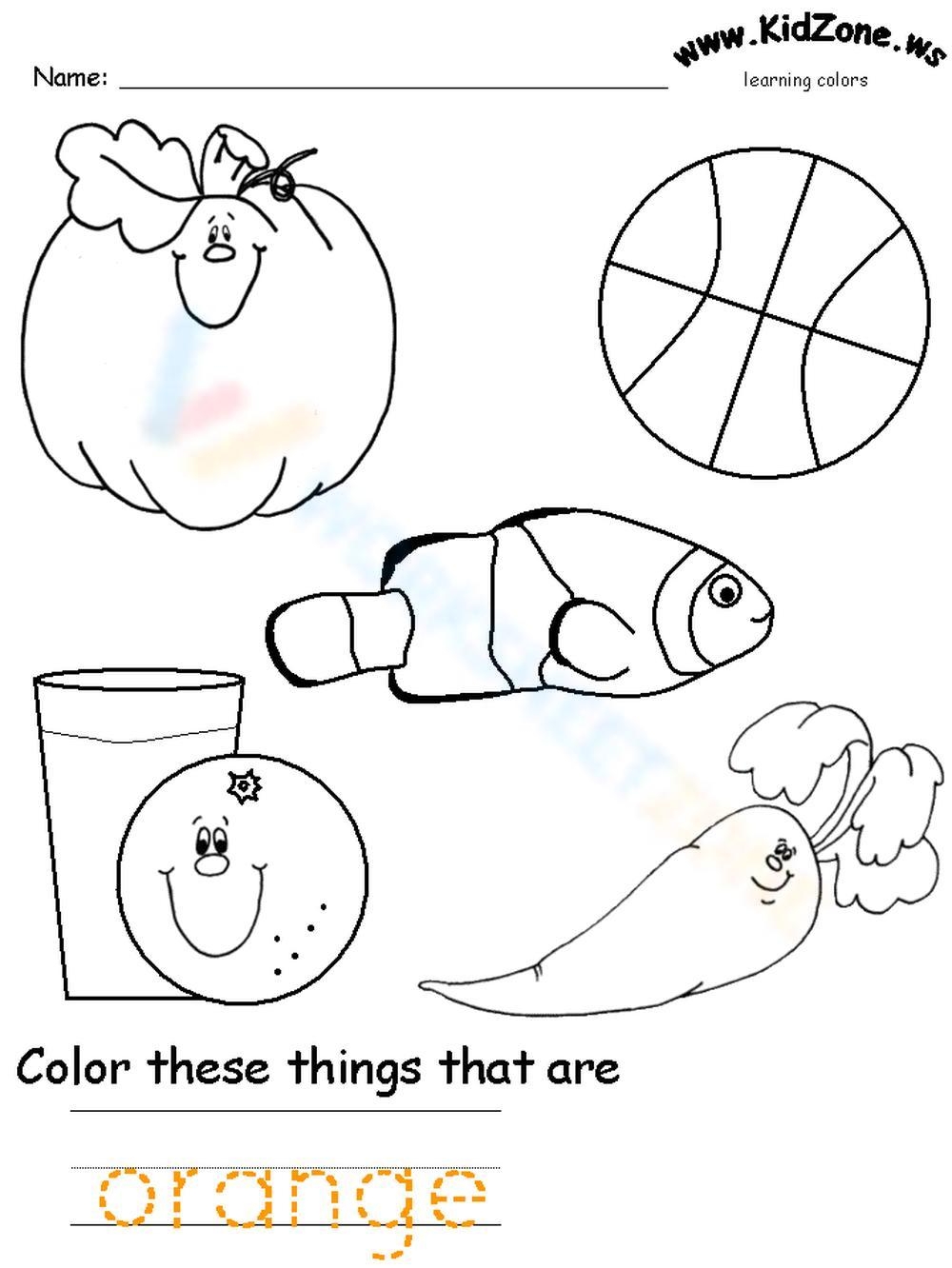 Free Printable Color Orange Worksheets For Kids Worksheets Library
