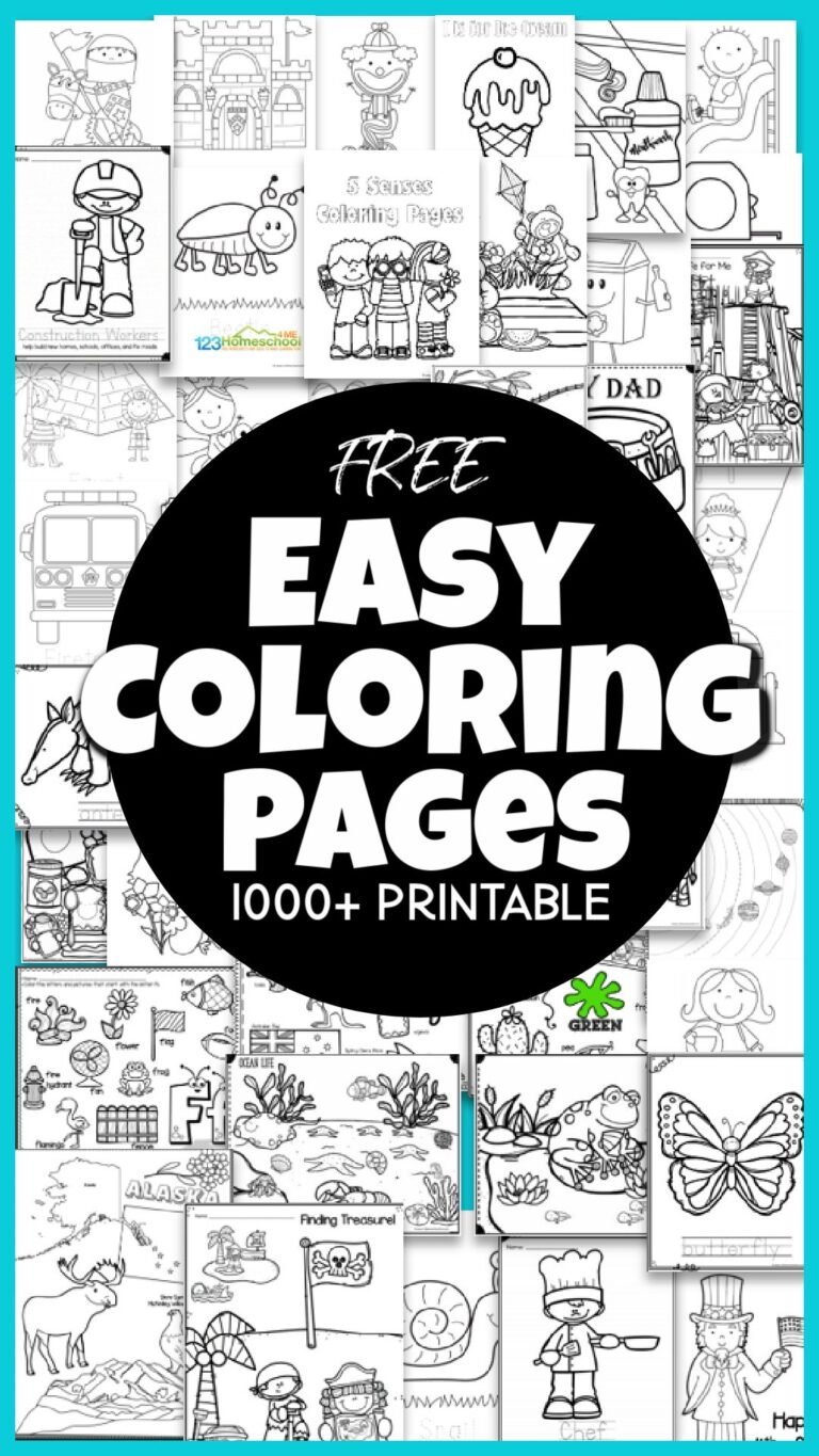 FREE Printable EASY Preschool Coloring Pages over 1000 Pages