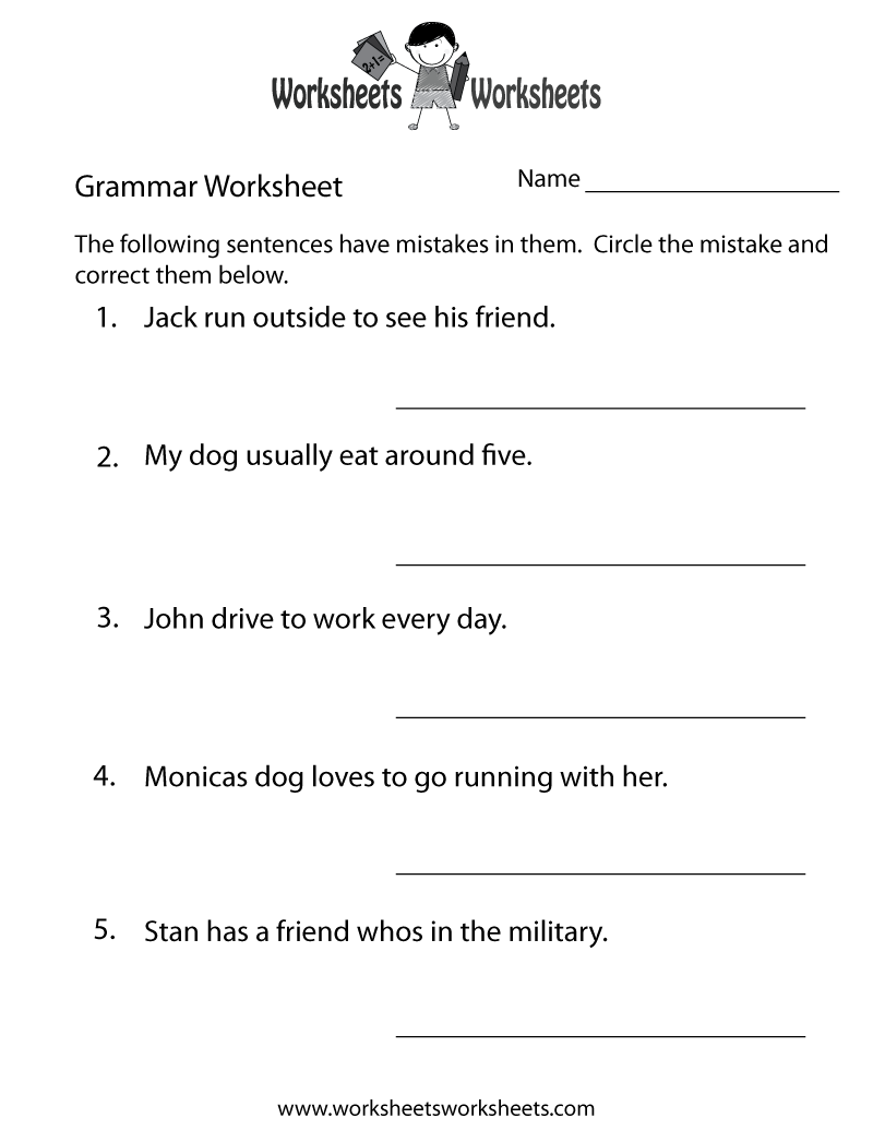 High School Free Printable Worksheets