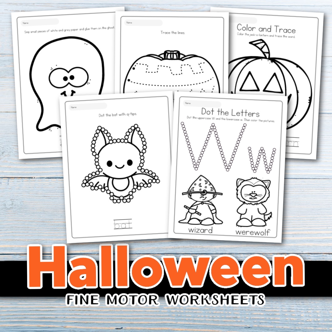 Free Printable Halloween Fine Motor Worksheets