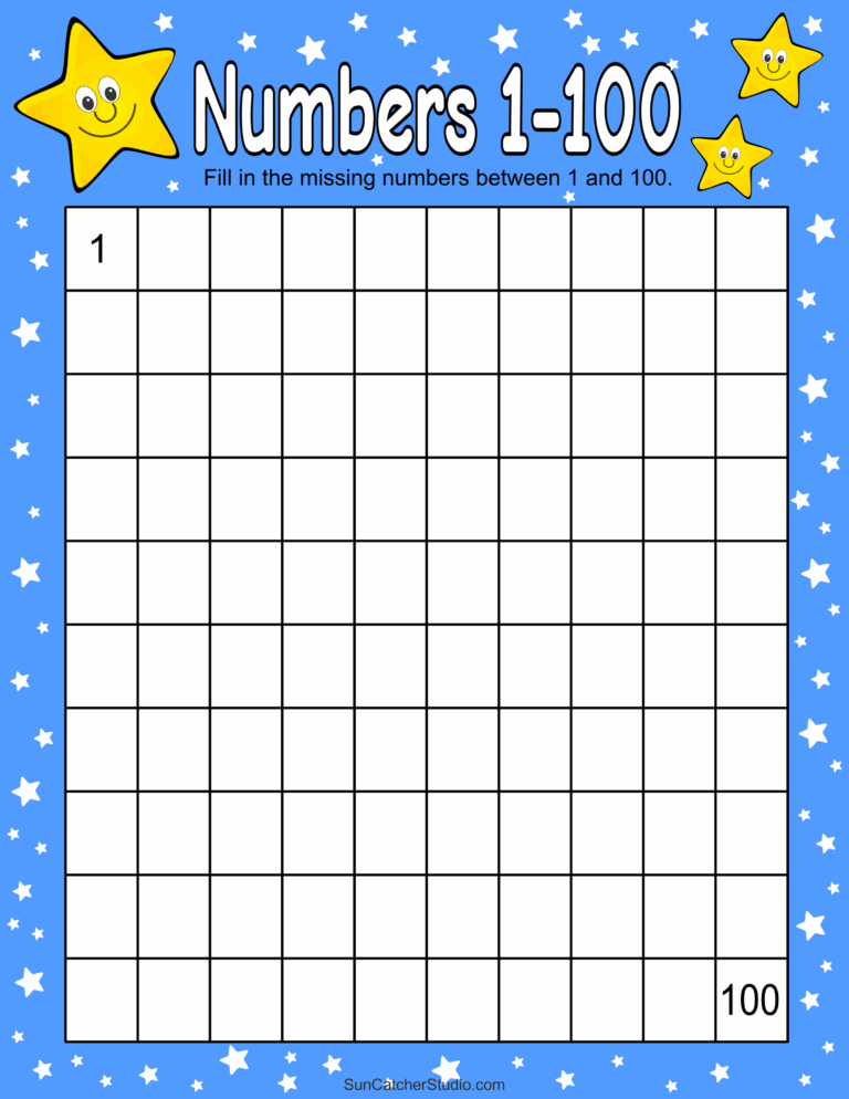 Free Printable Hundreds Charts Numbers 1 To 100 Free