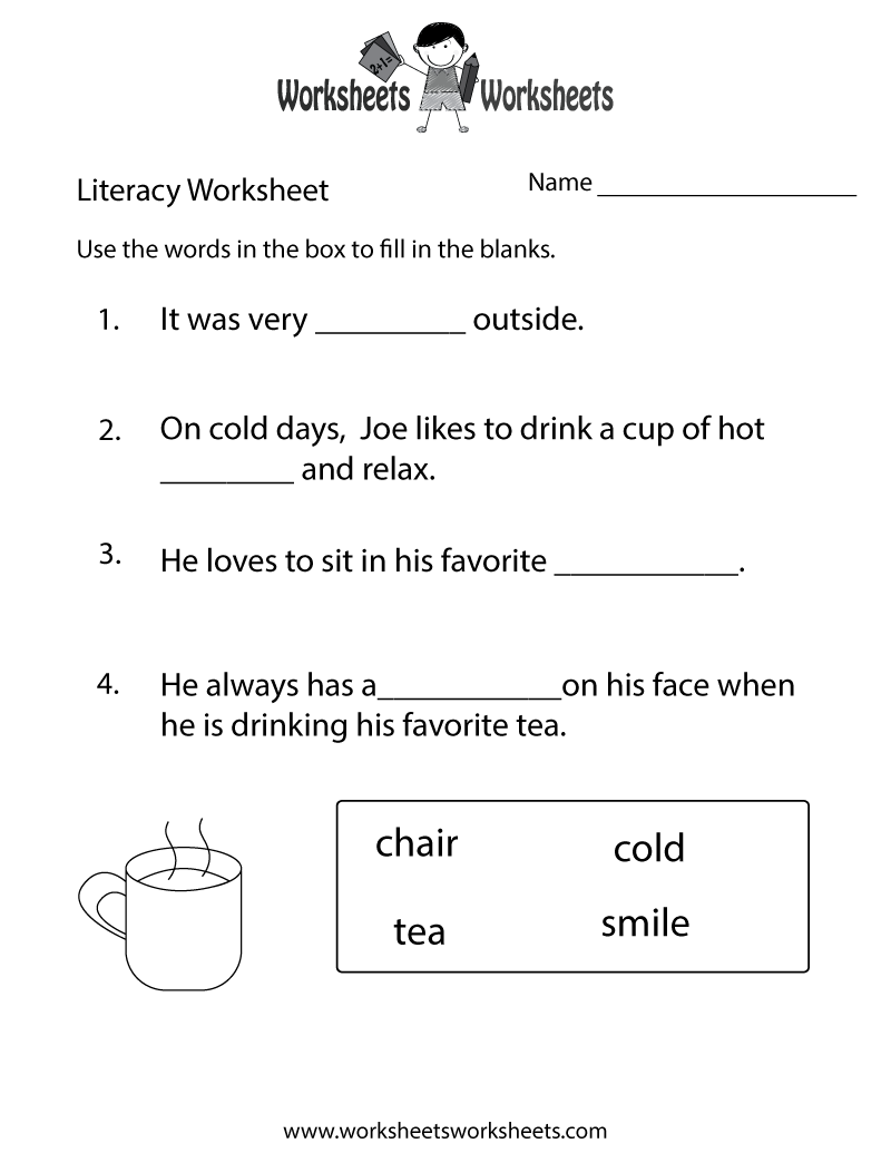 Free Printable Kindergarten Literacy Worksheet Free Printable Kindergarten Literacy Worksheet