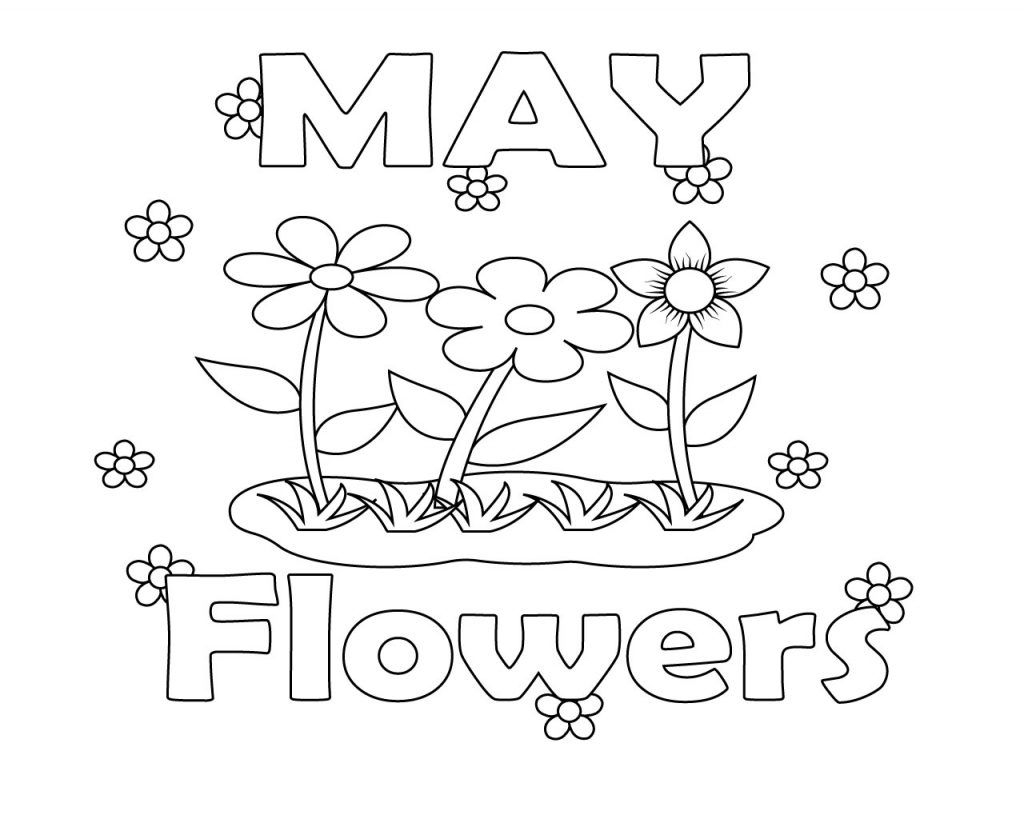 Free Printable May Flowers Coloring Page Mama Likes This Worksheets Library