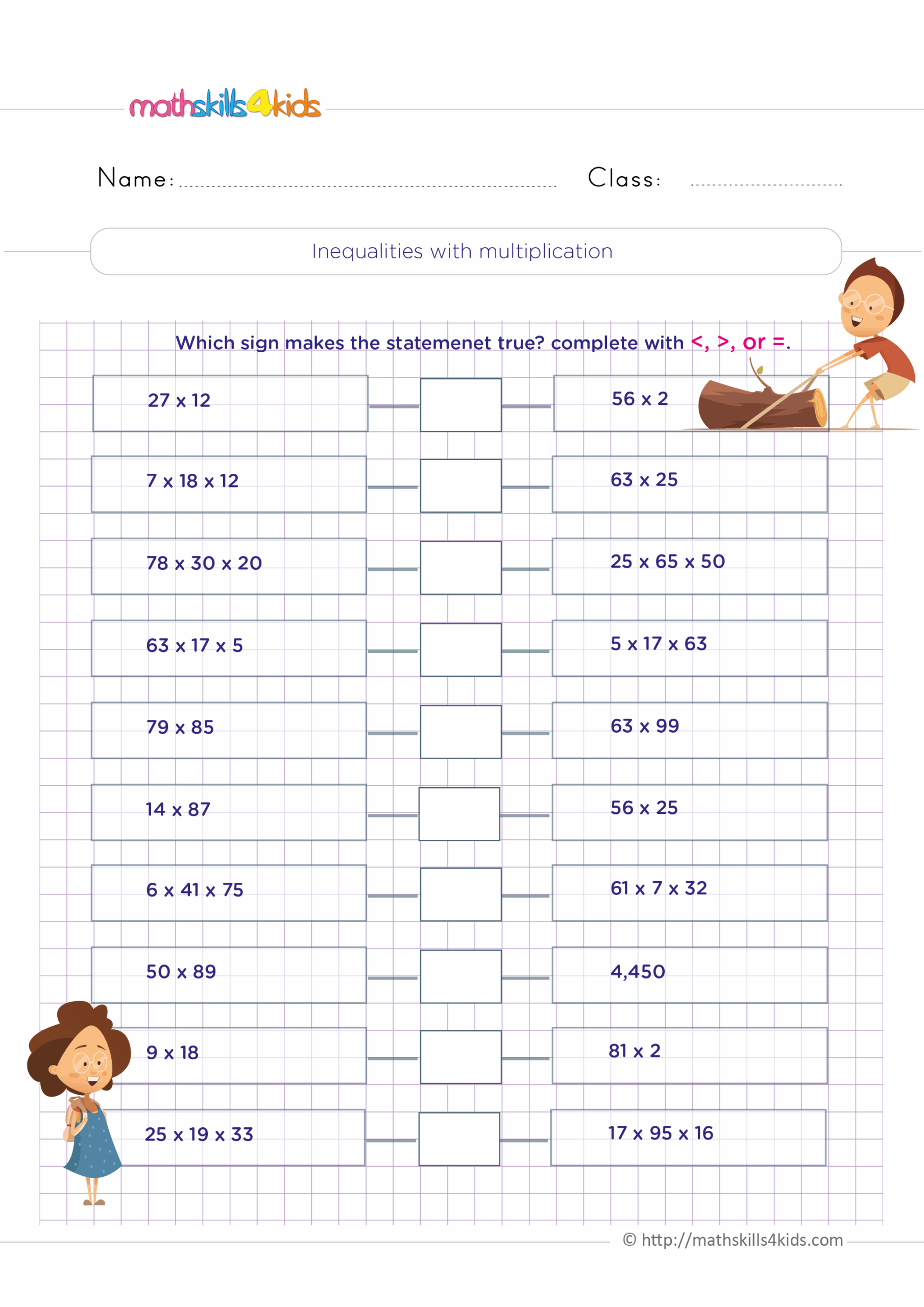 Free Printable Worksheets For Grade 4