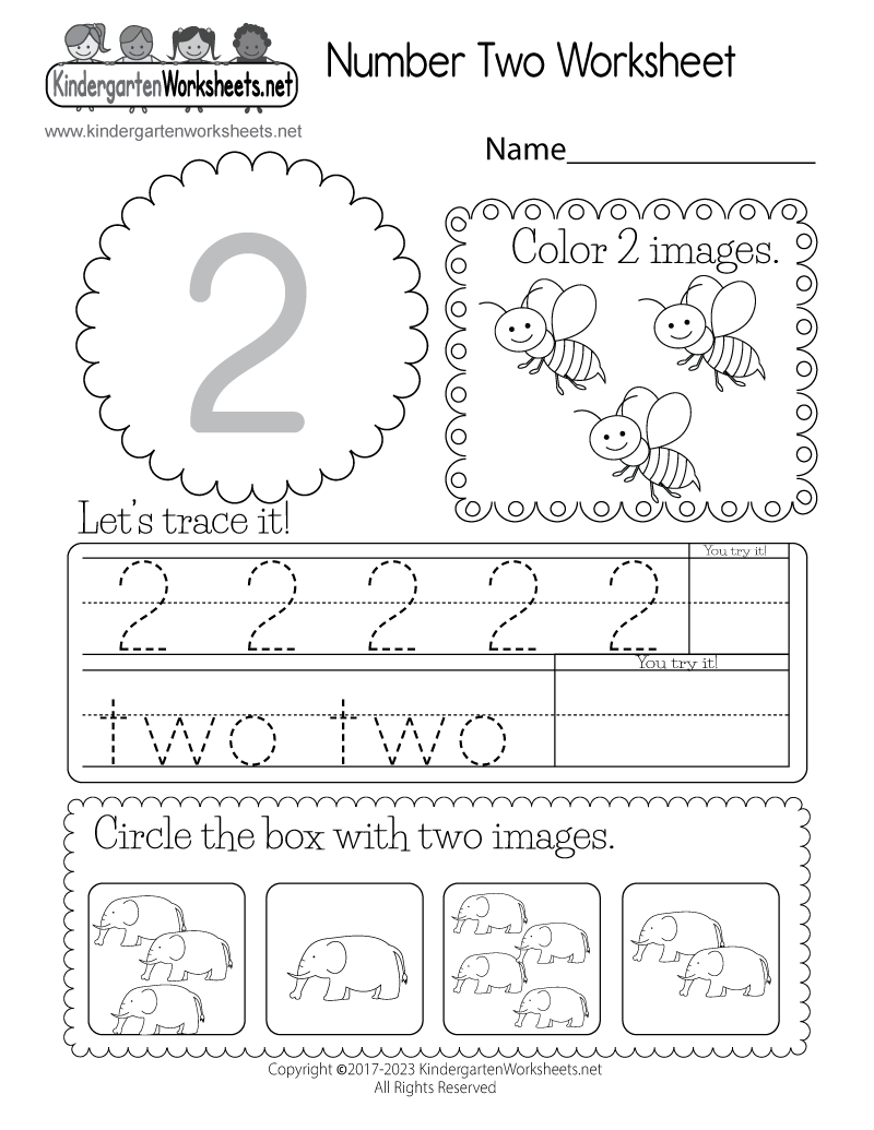 Preschool Printables Number 2