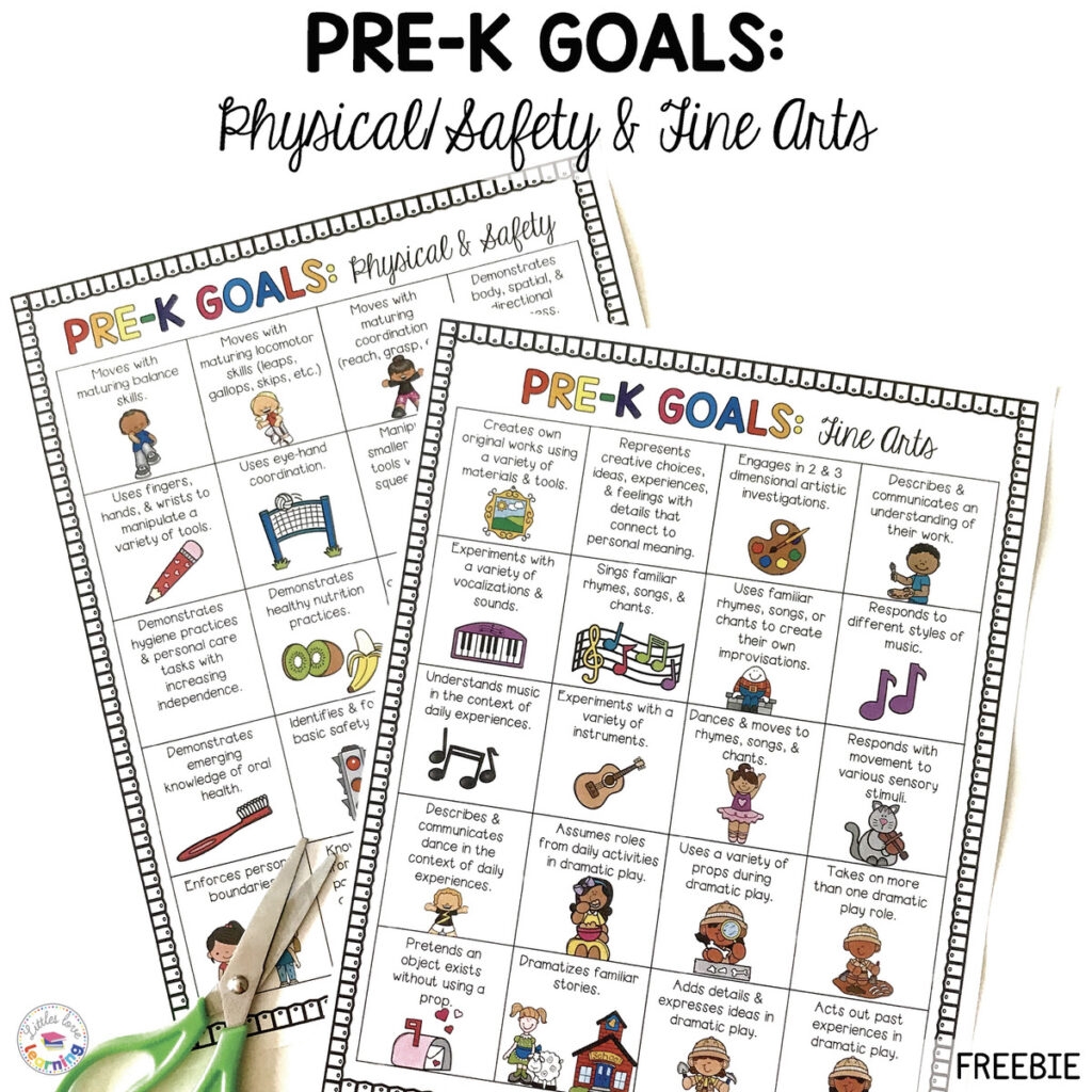 FREE Printable Pre K Goals For Preschool Parents U0026 Teachers