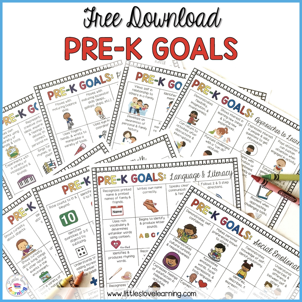 FREE Printable Pre K Goals For Preschool Parents U0026 Teachers