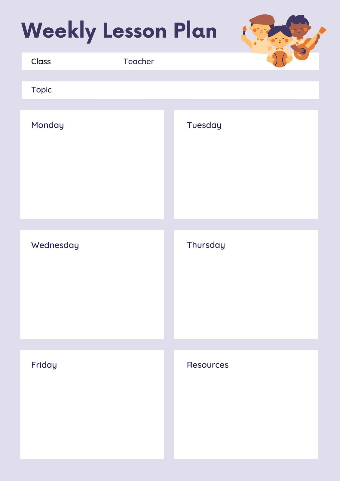 Free Printable Preschool Lesson Plan Templates Canva