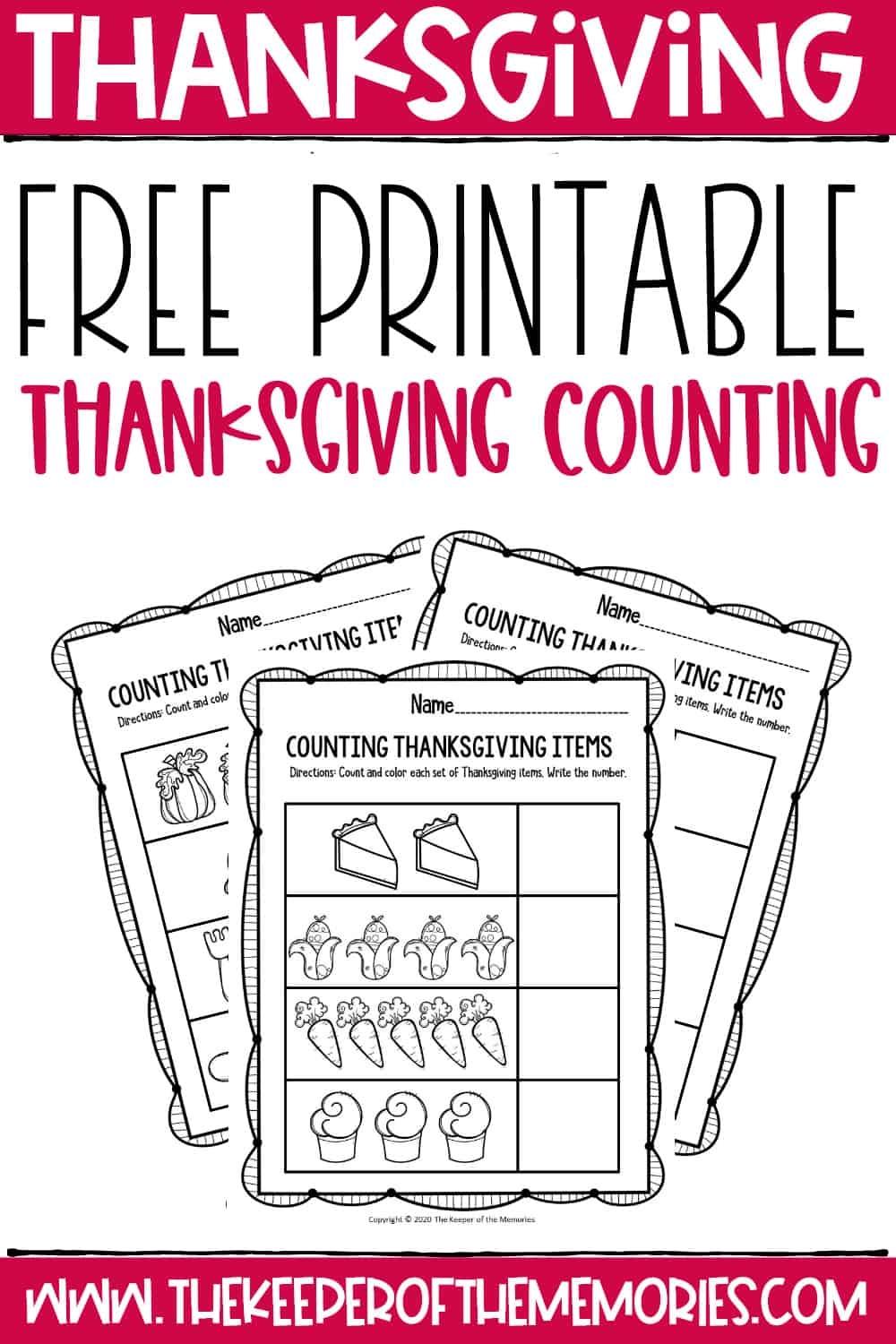 Turkey Math Worksheets For Kindergarten