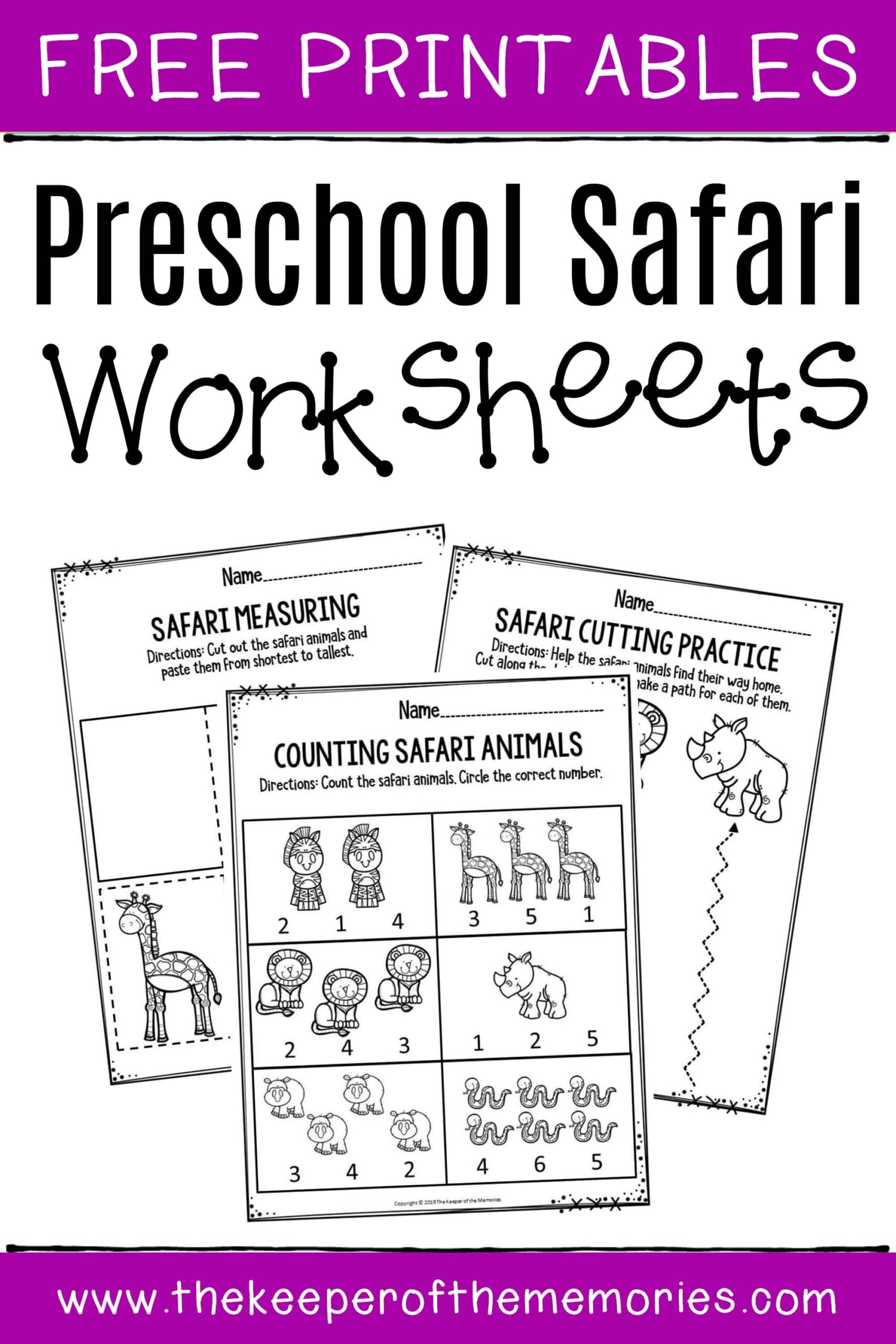 Free Printable Safari Theme Preschool Worksheets Free Printable Safari Theme Preschool Worksheets