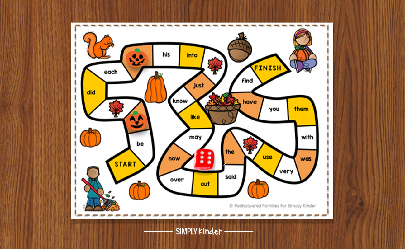 Preschool Word Games Printable