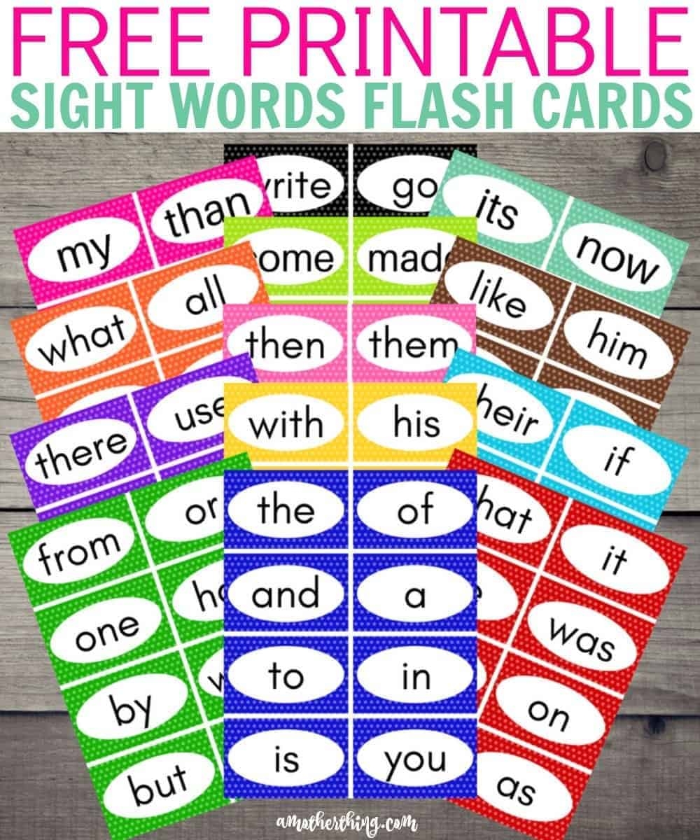 Sight Words Printables Preschool