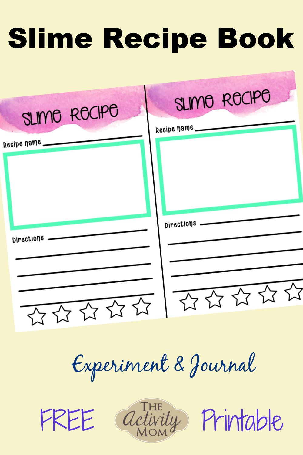 FREE Printable Slime Recipe Book For Kids The Activity Mom