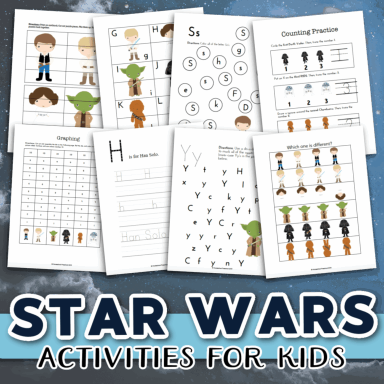 Free Printable Star Wars Preschool Learning Pack