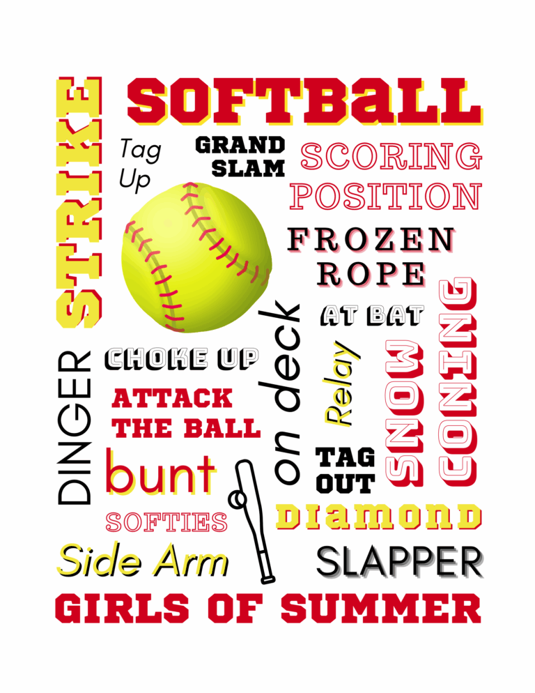 Free Printable Subway Art For Your Favorite Softball Lover Team Worksheets Library