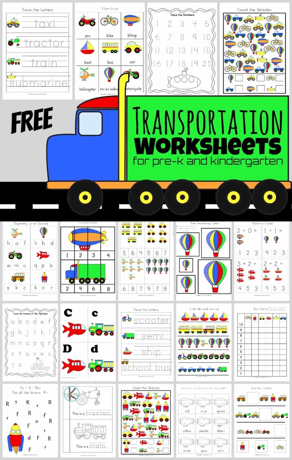 Printable Worksheets For Preschool On Transportation