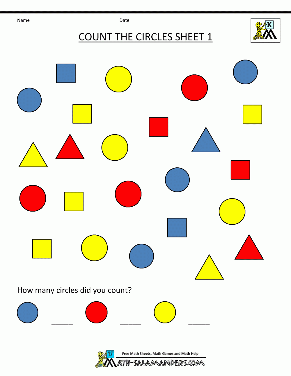 Free Shape Worksheets Kindergarten