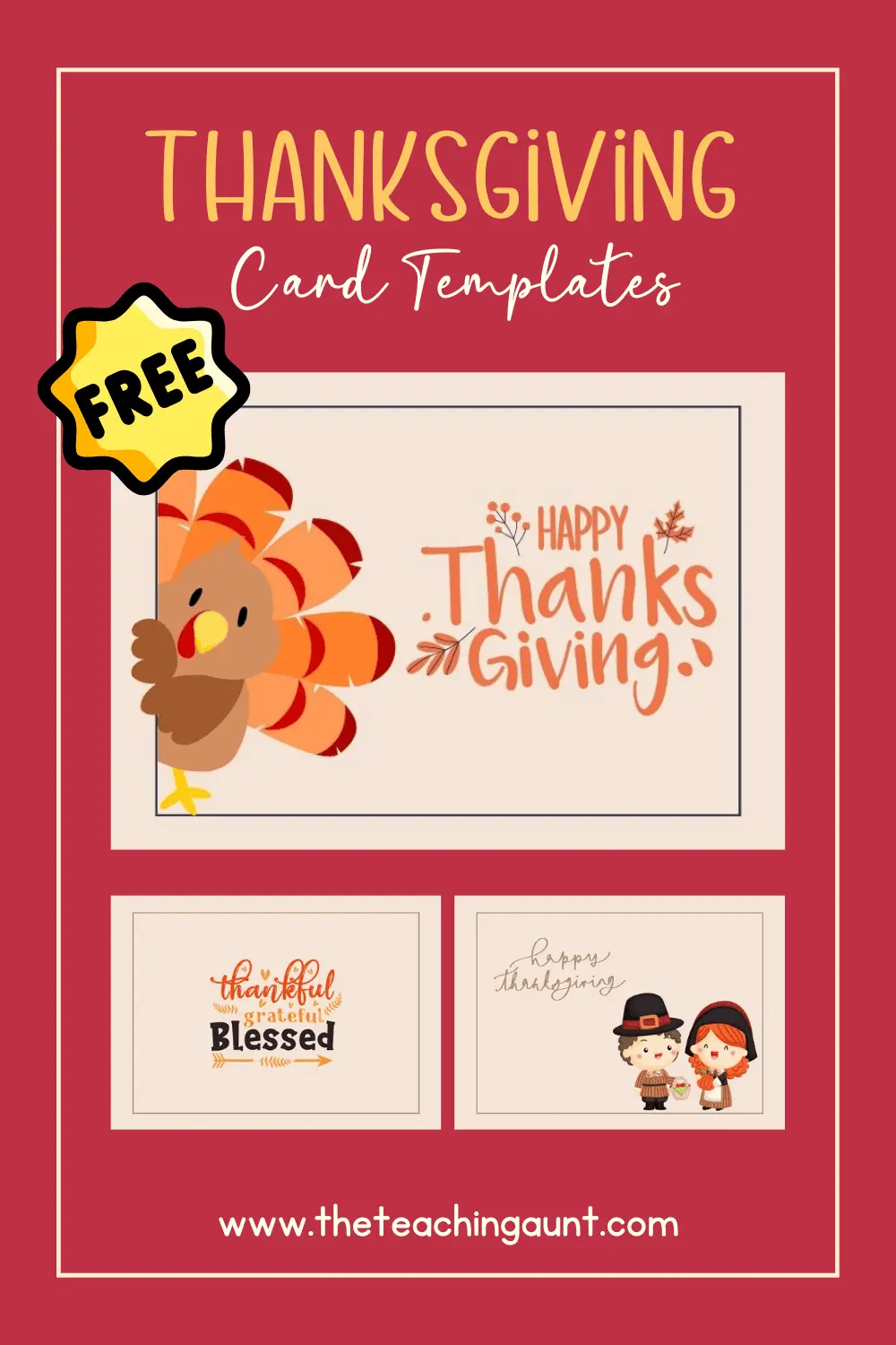 Happy Thanksgiving Cards Printables For Preschoolers