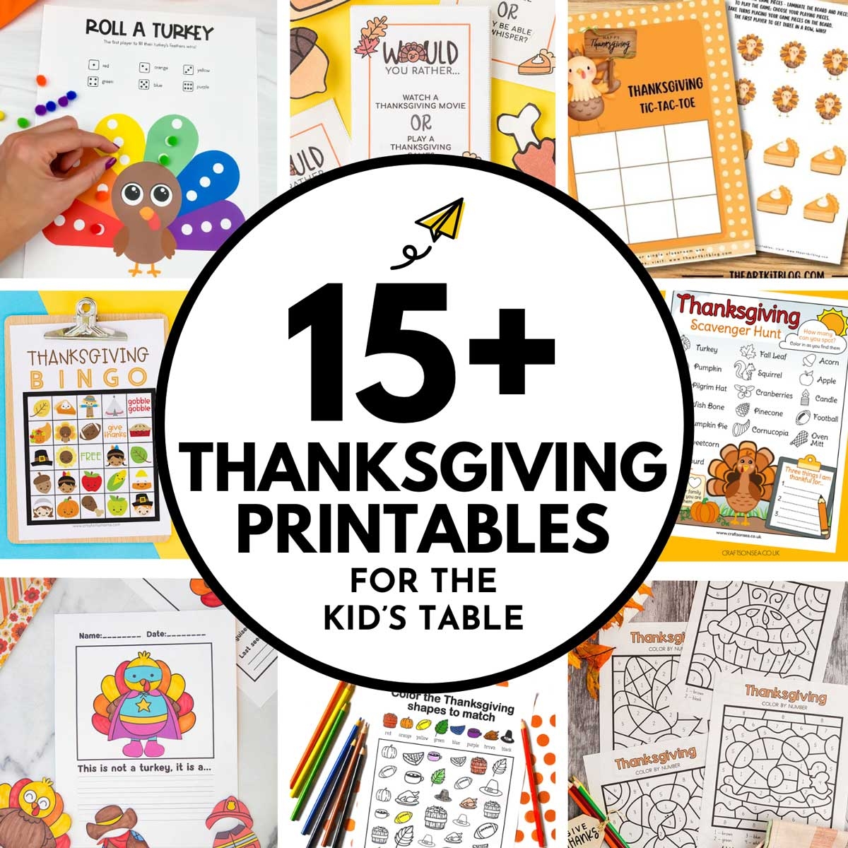Free Thanksgiving Printables For The Kids Table Busy Toddler